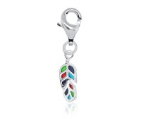 Colorful Leaf Shaped Silver Charms CH-43